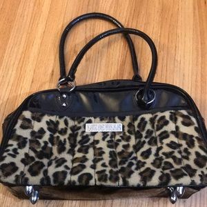 Lux de Ville black and leopard purse